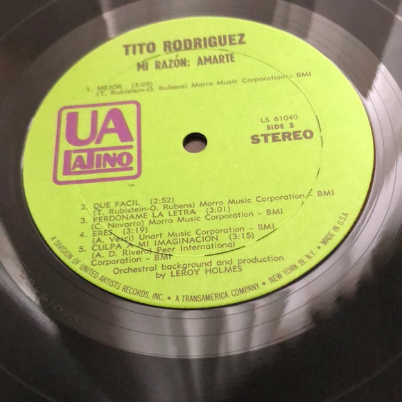Tito Rodriguez Mi Razon: Amarte Vinyl Lp '69 - Picture 2 of 10